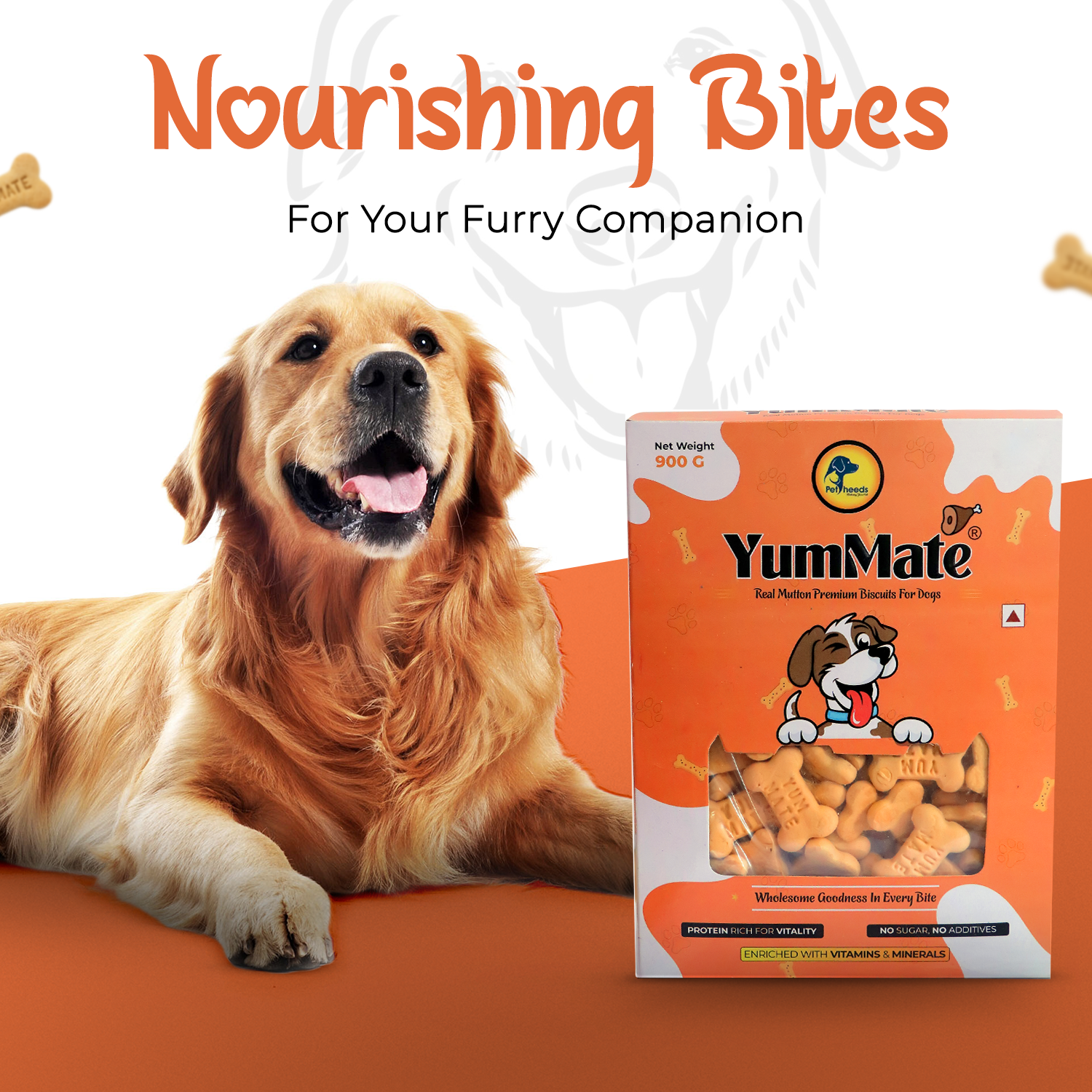 YUM MATE Mutton Flavor Biscuits for Dogs 900 GM - Image 2