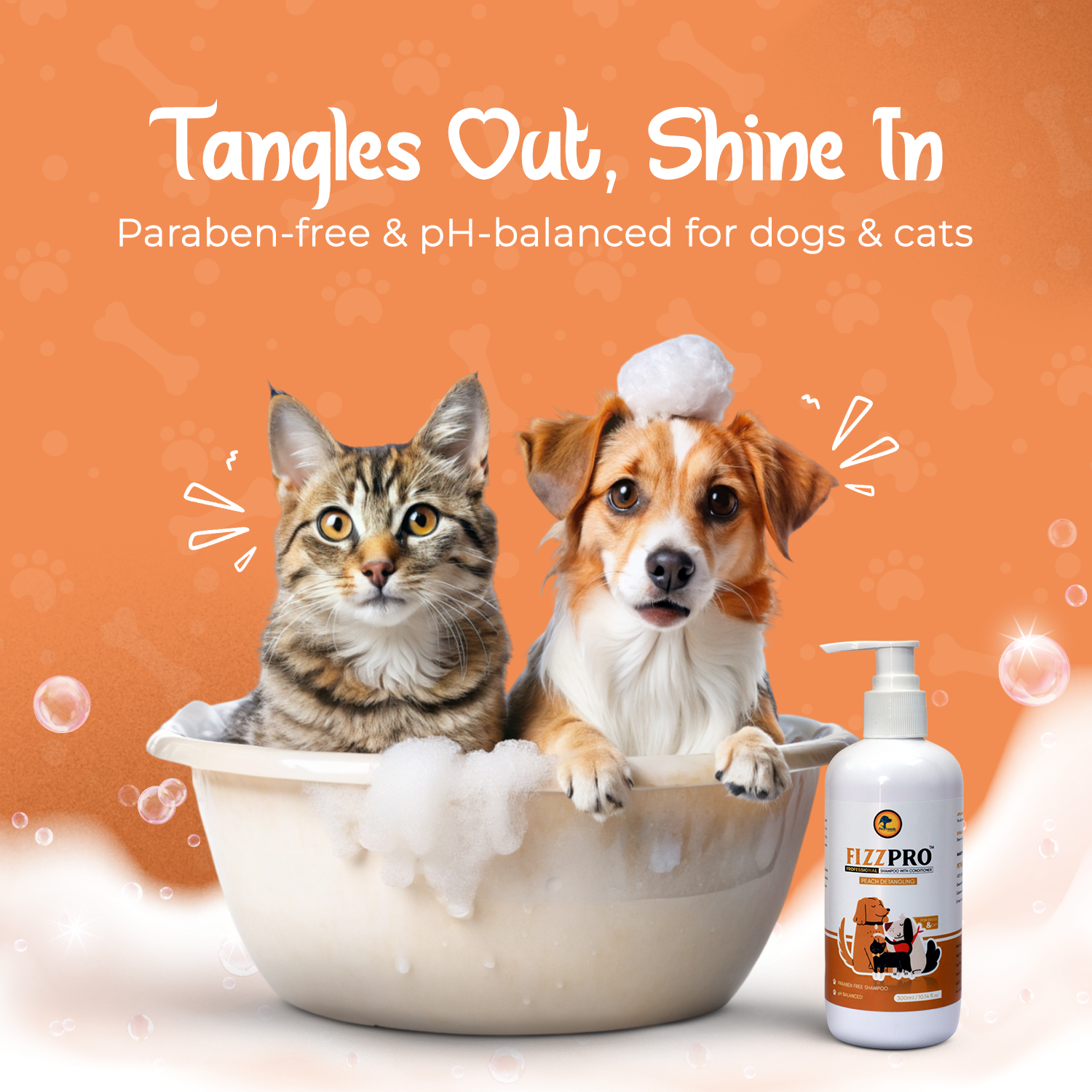 Petheeds Peach Detangling Dog and cat shampoo 300 ML - Image 2