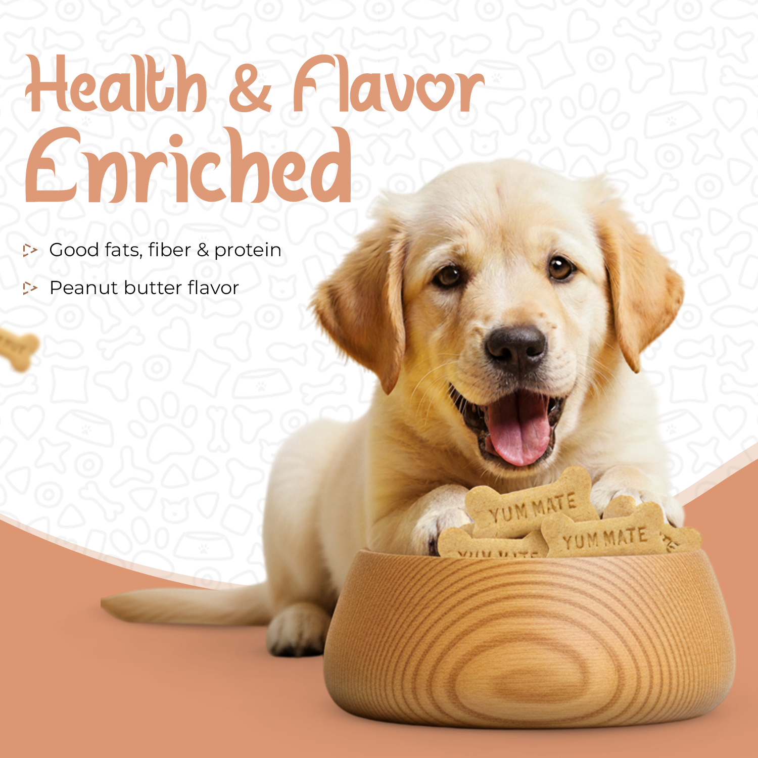 YUM MATE Peanut Butter Premium Dog Biscuits 900 GM - Image 3