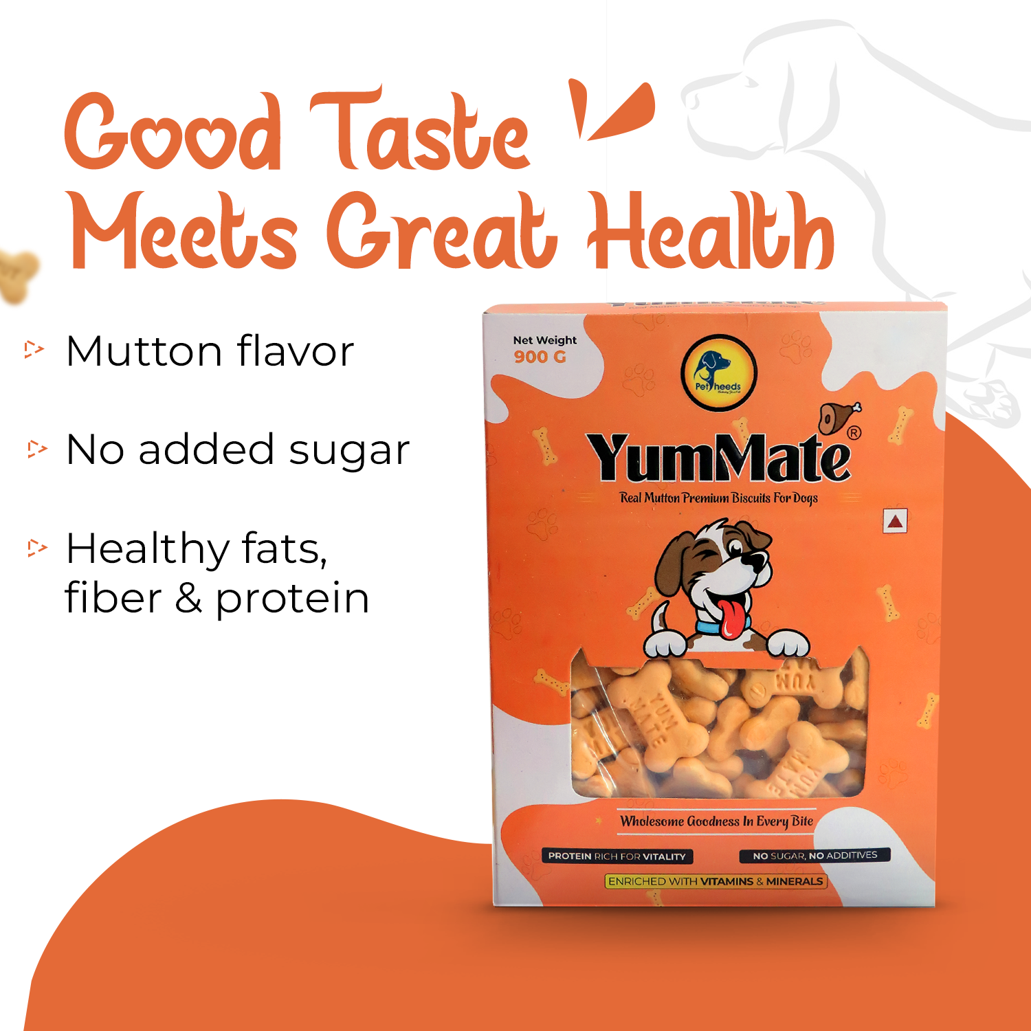 YUM MATE Mutton Flavor Biscuits for Dogs 900 GM - Image 3