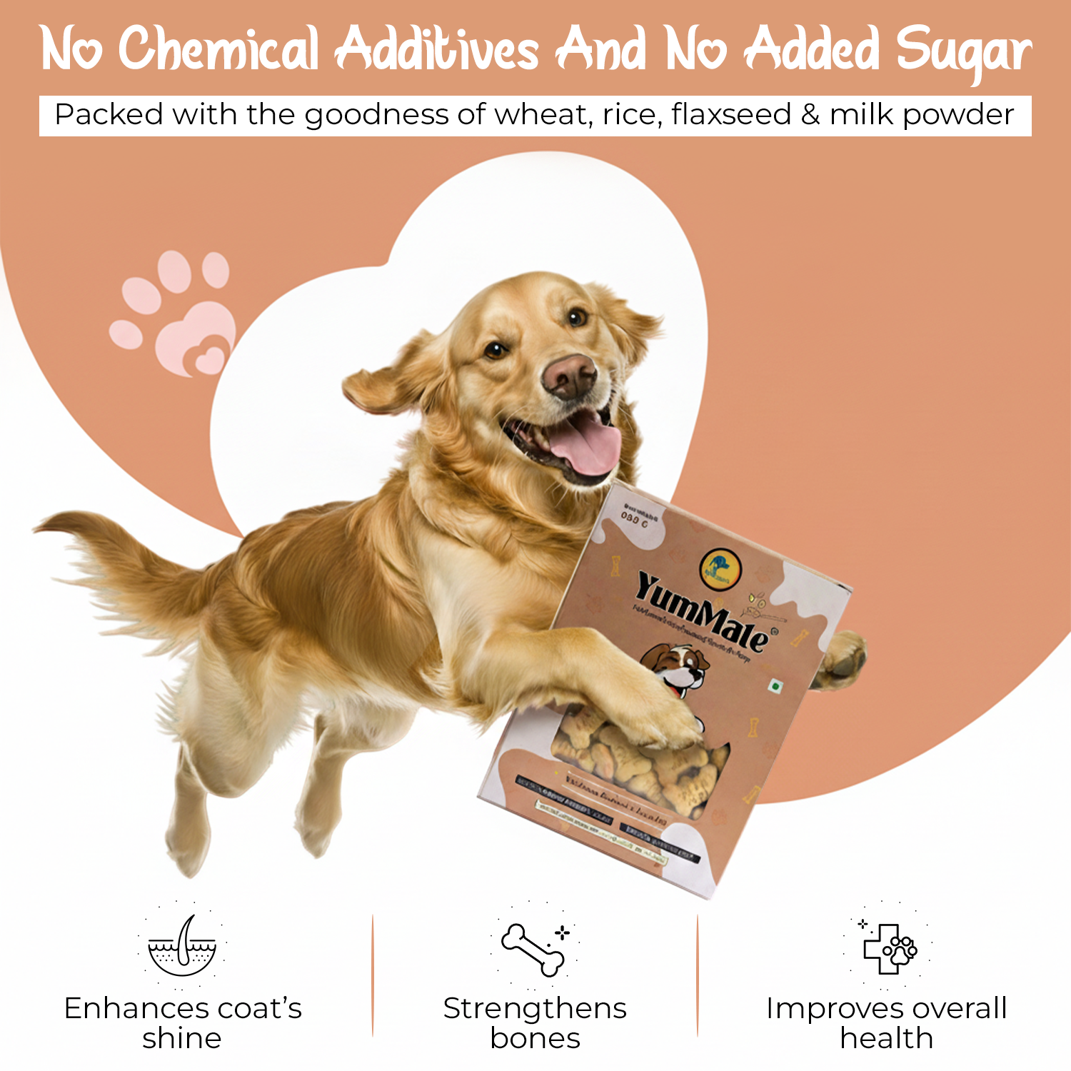 YUM MATE Peanut Butter Premium Dog Biscuits 900 GM - Image 4