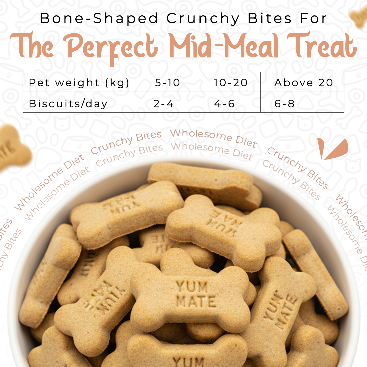 YUM MATE Peanut Butter Premium Dog Biscuits 900 GM - Image 5